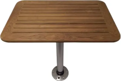 Produktbild von Thread-Lock Tisch & Fuß System mit echter Teakholz Tischplatte