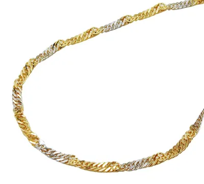 Produktbild von 1,8mm Armband Singapur Kette Armkette aus 585 Gold bicolor 19cm Goldarmband