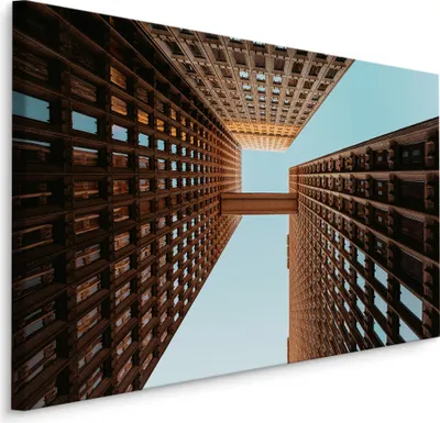 Produktbild von Fabelhafte Canvas LEINWAND BILDER 100x70 cm XXL Kunstdruck Wolkenkratzer Stadt Gebäude