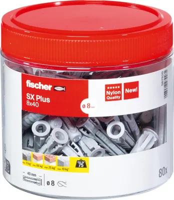 Produktbild von fischer Spreizdübel SX Plus 8 x 40 Dose, 80 Stück
