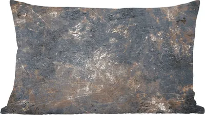 Produktbild von MuchoWow® Zierkissen Sofakissen Wohnzimmer Dekokissen 60x40 cm Metall - Rost - Grau - Kopfkissen - Polster mit Foto