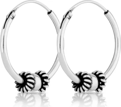 Produktbild von Paar 925 Sterling Silber keltische Bali Creole 16mm Ohrringe Silber Schmuck 2009