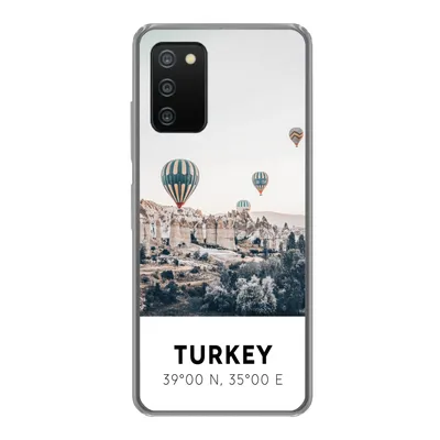 Produktbild von MuchoWow® Handyhülle Schutzhülle Hülle für Samsung Galaxy A03s Heißluftballon - Türkei - Sommer - Grau Silikon Softcase Handy Hülle - Schutz