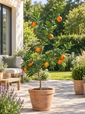 Zdjęcie produktu dla Pomarańczowiec Tarocco Rosso (blutorange) – 100–120 cm – Citrus sinensis, drzewo pomarańczowe, idealne na taras, balkon i do zimowego ogrodu