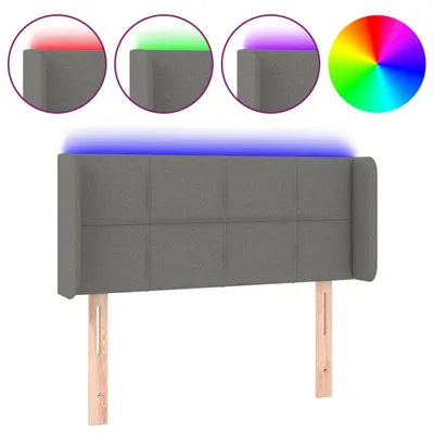 Produktbild von vidaXL LED Kopfteil Dunkelgrau 93x16x78/88 cm Stoff