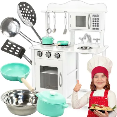 Immagine prodotto di Cucina a microonde grande forno a legna per bambini + accessori