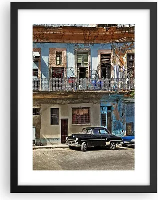 Produktbild von Gerahmtes Poster - Schwarzer Rahmen - Kuba Havanna Balkon - 30x40 cm - Wand Bild - Wanddeko - Wandbilder - Kunstposter - Wandposter - Bilderrahmen - Bilder - Kunstdruck - Wandbild - P2BPA30x40-4255