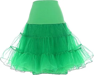 Produktbild von Unterrock unter dem Kleid Tüll Vintage Elegant Bequem Grün S 67 cm