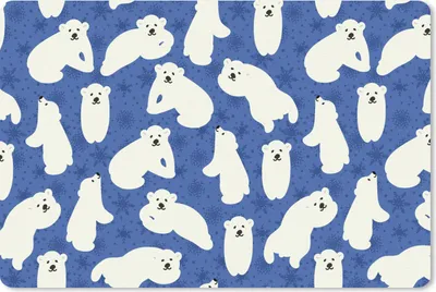 Produktbild von MuchoWow® Schreibtischunterlage Schnee - Eisbär - Tiere - Winter - Muster 60x40 cm - XXL Mauspad - Großes Mauspad