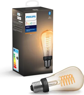 Obrázek produktu pro Philips Hue White ST64 Edison – chytrá žárovka s paticí E27, Chytrá žárovka, Bluetooth/Zigbee, Černá, Šedá, LED, E27, ST64