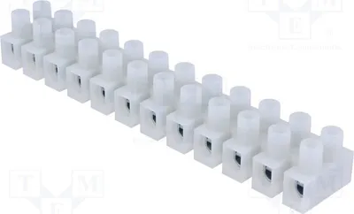 Obrázok produktu pre 1x Klemmovacia lišta, 32A, skrutková svorka, 450V, prierez kábla 0,5÷4mm², počet kontaktov: 12, materiál: PA66, typ: DG10HSWP-1.2-12