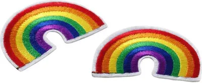 Produktbild von Bügelbild zum Aufbügeln im Regenbogen-Design, 2er-Set, ca. 7 x 4,5 cm