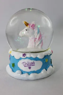 Produktbild von OOTB Glitterkugel Einhornkopf auf Sockel Unicorn