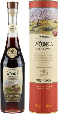 Produktbild von Wodka Smakowa Manufakturowa Wisniowa (Aromatisierter KirschenWodka) 0,5L in der Tube | Flavoured Vodka , Aromatisierter Wodka |500 ml | 38% Alkohol | Old Polish Vodka | Geschenkidee | 18+