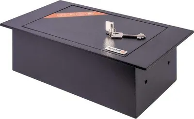 Image de Coffre-fort à montage au sol avec serrure à clé - Coffre-fort encastrable plat 4L stockage sécurisé - dimensions extérieures 13x39x21 cm - Heavy Duty Tresor