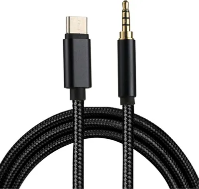 Image de Câble audio/son USB-C vers AUX 3,5 mm, 1 m - Noir/Nylon
