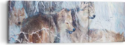 Produktbild von Bild auf Leinwand - Leinwandbild - Wolf Tier Wald - 90x30cm - Wand Bild - Wanddeko - Wandbilder - Leinwanddruck - Bilder - Kunstdruck - Wanddekoration - Leinwand bilder - Wandkunst - CA90x30-3770