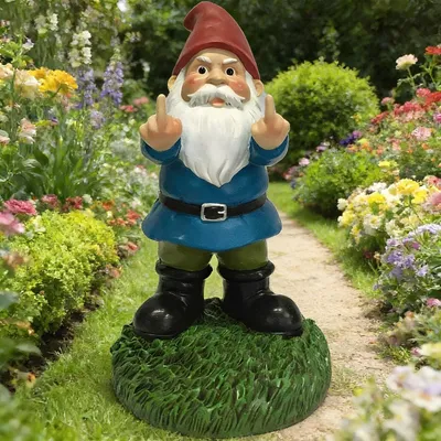 Immagine prodotto di Gnomo da giardino in resina - Divertente decorazione per il giardino, 15 cm