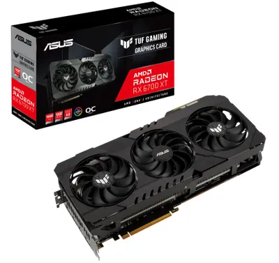 Produktbild von ASUS TUF-RX6700XT-O12G-GAMING, Radeon RX 6700 XT, 12 GB, GDDR6, 256 Bit, 7680 x 4320 Pixel, PCI Express 4.0