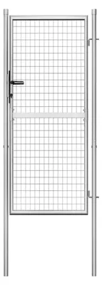 Produktbild von Festnight Gartentor Gartentür Hoftor Zaun Zauntür Maschendraht Zaun mit 3 Passenden Schlüsseln Verzinkter Stahl 105 x 225 cm Silbern