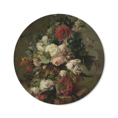 Produktbild von MuchoWow® Mauspad Mousepad Stilleben mit Blumen - Gemälde von Harmanus Uppink 20x20 cm - Mousepads - Maus Mat - Pad - Mausunterlage - Schreibtischmatte