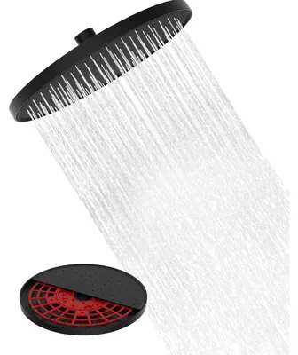 Obrázok produktu pre Sprchová hlavica Regendusche, 10 palcov, okrúhly tvar, čierna, samočistiaca, nastaviteľná o 360°, závit G1/2