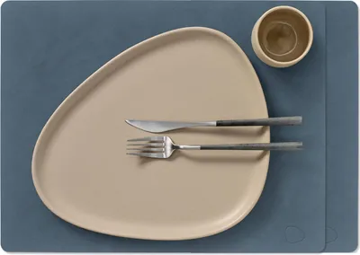 Productafbeelding van LIND DNA Placemats Nupo - Leer - Dark Blue - 45 x 35 cm - 2 Stuks