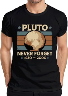 Obrázek produktu pro Pluto Never Forget 1930 2006 Pánské tričko Vintage Retro Space Astronomy, černá, XXL