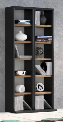 Produktbild von VCM Holz CD DVD Stand Regal | CD Regal mit Platz für 204 CDs oder 72 DVDs oder 40-Videos | Maße: H. 92 x B. 42 x T. 20 cm | Elegantes CD/DVD Regal | Blu ray Regal - Milano