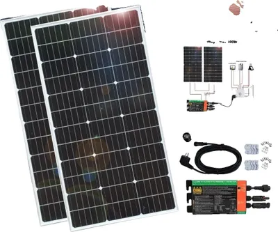 Obrázek produktu pro Solární instalační systém, vysoce účinné monokrystalické moduly, nastavení plug-and-play, 300W plug-and-play