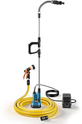 Productafbeelding van Accu-Dompeldruk Regenvatpomp, Compatibel Met 18V-21V Lithiumbatterijen, 300W Dompelpomp, Vuilwaterpomp, Debiet 5000 L/U, Opvoerhoogte 8 M (Zonder Accu), Model C1008