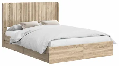 Image de vidaXL : Ensemble de lit avec rangement et tête de lit, 2 pièces, en panneaux de particules