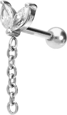 Produktbild von Ohrpiercing Chirurgenstahl Ohrpiercing KNOSPE + KETTE
