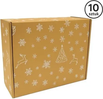 Image de Carton découpé de Noël 305 x 270 x 110 mm Flocons de neige Rennes 10 pièces