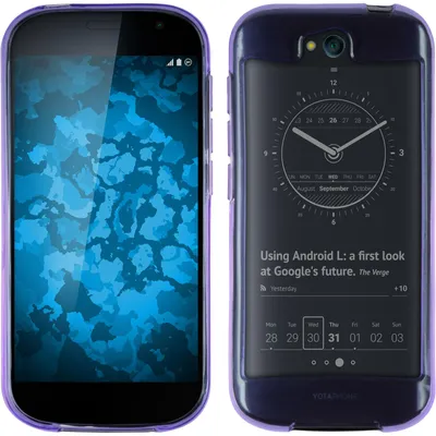 Produktbild von PhoneNatic Case kompatibel mit Yota Yotaphone 2 - lila Silikon Hülle transparent + 2 Schutzfolien