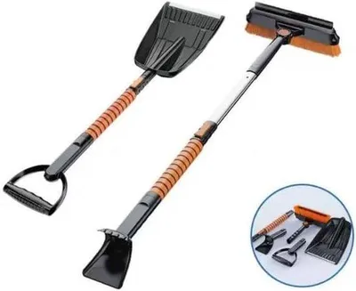 Produktbild von Ergonomischer Schneeschild mit 180° drehbarer Schneeschaufel, für Autos, LKW, SUV und Fahrzeuge