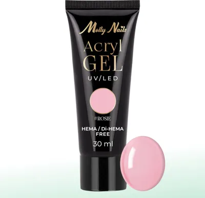 Obrázok produktu pre Akrylový gél Polygel build-up gél na predlžovanie AcrylGel Molly Nails HEMA/Di-HEMA Free Rosie 30 ml