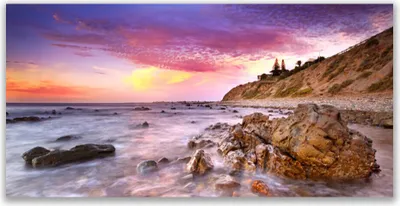 Produktbild von Acrylglasbilder 120x60 Wandbild Druck Meer Steine Landschaft