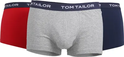 Produktbild von TOM TAILOR Herren Hip Pants, Unterhose, Elasthan, Baumwolle, Single Jersey, rot melange, 3er Pack Größe: XXL