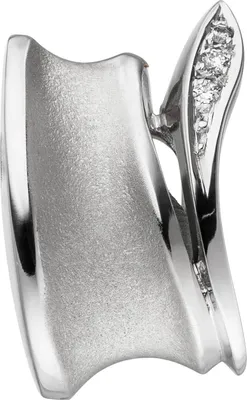 Produktbild von JOBO Anhänger 585 Gold Weißgold teil matt 3 Diamanten Brillanten Diamantanhänger