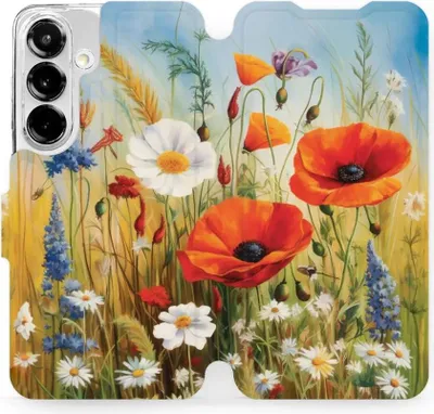 Produktbild von Handyhülle mit klappe für Galaxy S25, Mobiwear Book, Wiesenblumen