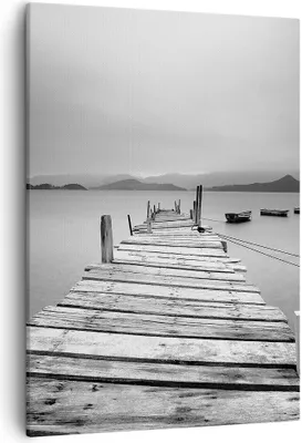 Produktbild von Bild auf Leinwand - Leinwandbild - Einteilig - Brücke See - 50x70cm - Wand Bild - Wanddeko - Wandbilder - Leinwanddruck - Kunstdruck - Wanddekoration - Leinwand bilder - Wandbild - PA50x70-3523