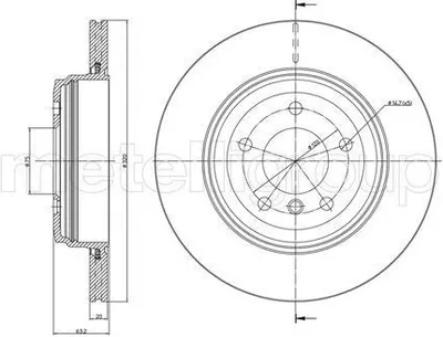 Produktbild von 2x METELLI Bremsscheibe 23-0815C für BMW 5 Limousine (E60) 5 Touring (E61)