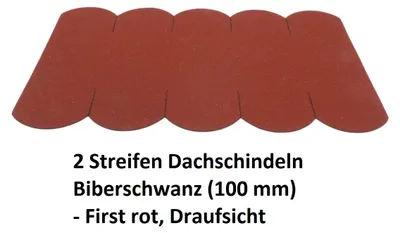 Produktbild von 2 Streifen Dachschindeln Biberschwanz (100 mm) - First rot
