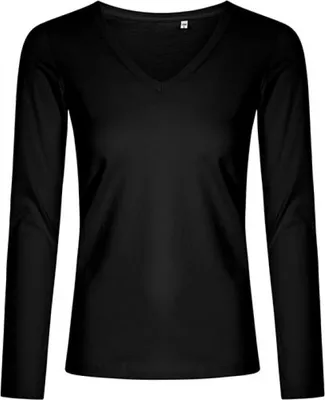 Produktbild von X.O V-Ausschnitt Langarmshirt Damen, Schwarz, M