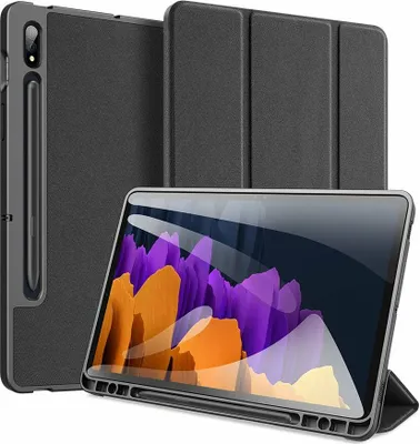 Zdjęcie produktu dla Etui ochronne Dux Ducis Domo do Galaxy Tab S8 Plus / S7 Plus, czarne