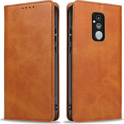 Produktbild von Handyhülle für Huawei P20 Lite Kunstleder Flip Cover Hülle Handytasche Case Kartenfach Farbe: Hellbraun