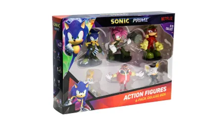 A box of Sonic Prime action figures.