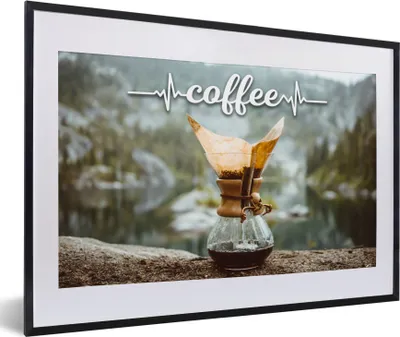 Produktbild von MuchoWow® MuchoWow® Gerahmtes Poster Kaffee - Zitate - Sprichwörter 60x40 cm - Poster mit zchwarzem Bilderrahmen - Schlafzimmer - Plakat in Rahmen - Drucken