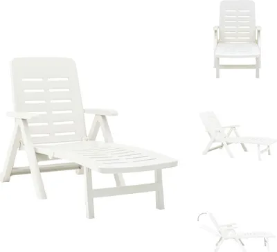 Produktbild von vidaXL Klappliege Kunststoff Weiß - Sonnenliegen